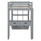 preview thumbnail 13 of 34, Full Size Loft Bed with Large Shelves, Writing Desk, and LED Light in Grey for Stylish and Functional Spaces