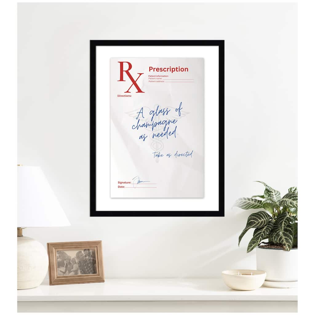Kate and Laurel A Glass of Champagne Rx by Honey Island Studio Framed Wall Art Print