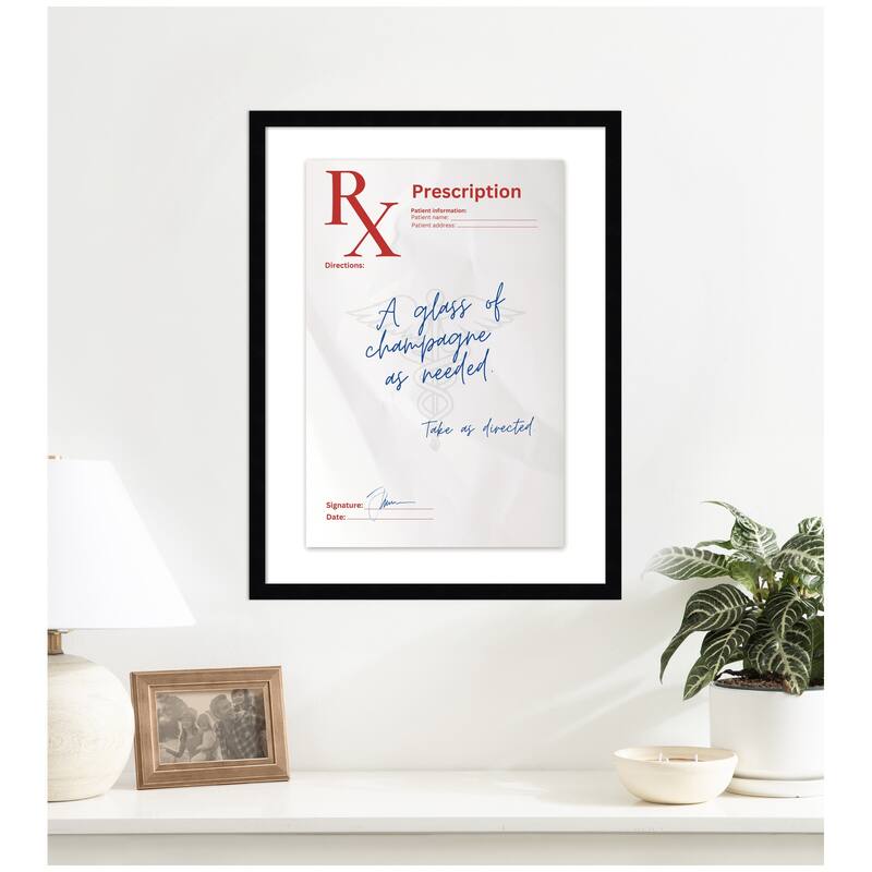 Kate and Laurel A Glass of Champagne Rx by Honey Island Studio Framed Wall Art Print