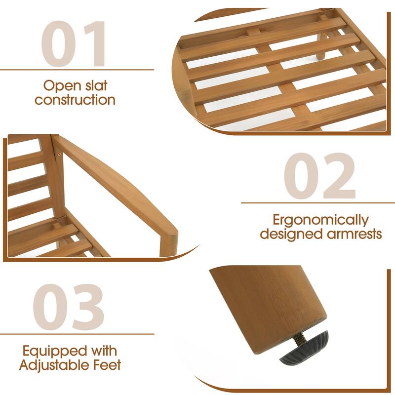 Outdoor 4 Piece Leisure Solid Wooden Chair Set