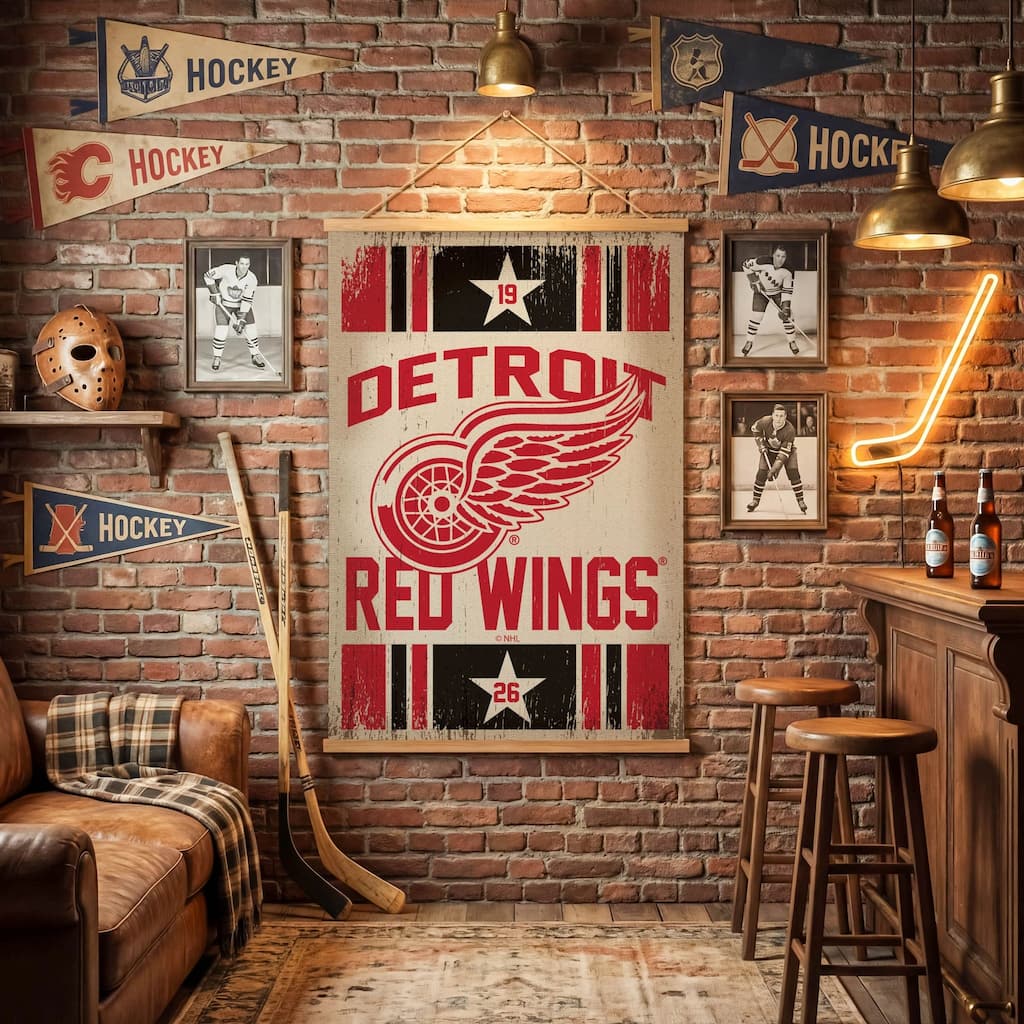 Detroit Red Wings Canvas Wall Tapestry