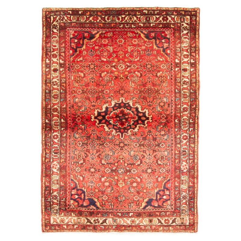 ECARPETGALLERY Hand-knotted Andelz Dark Red Wool Rug - 3'9 x 5'6