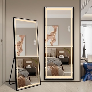 65*21 Wall-mounted standing full-length mirror LED full-length mirror ...