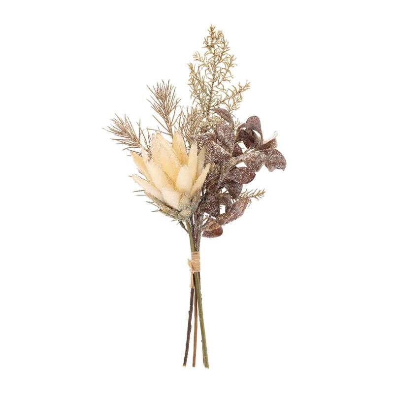 Glittered Protea Pine Christmas Bundle Spray - 16.5" - Set of 2
