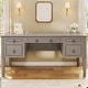 preview thumbnail 158 of 156, Farmhouse Executive L Shaped Desk Home Office Desk with Drawers and Storage Cabinet & Power Outlet
