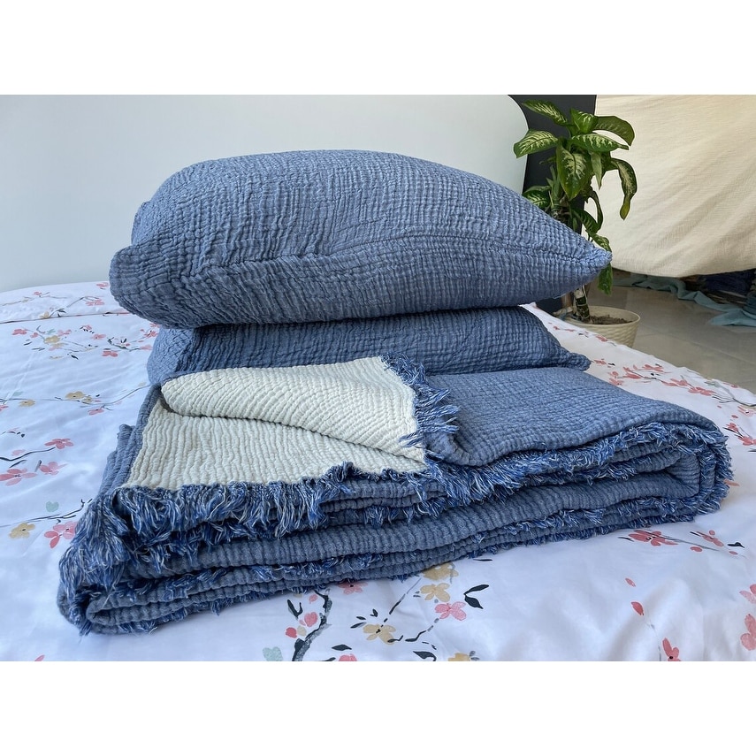 Sussexhome Soft Turkish Cotton Muslin Bed Shams, 2 Pieces - Picture 9 of 85