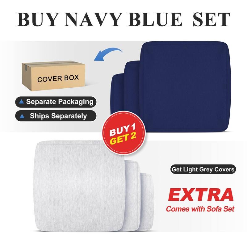 9-Piece Modern Aluminum Outdoor Furniture Set With Fire Pit Table Propane/Gas 60,000 BTU, Extra Large Aluminum Patio Sectional