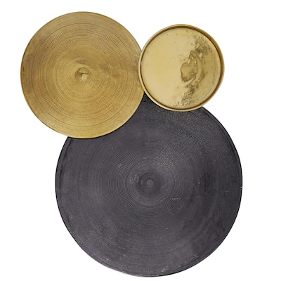 Aluminum Metal Plate Radial Home Wall Decor - Black - Roche River Decor