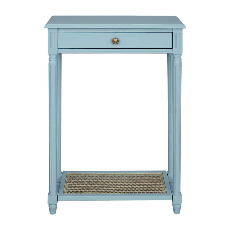 Lenora 1-drawer Solid Wood Console Accent Table with Cane Shelf by East at Main