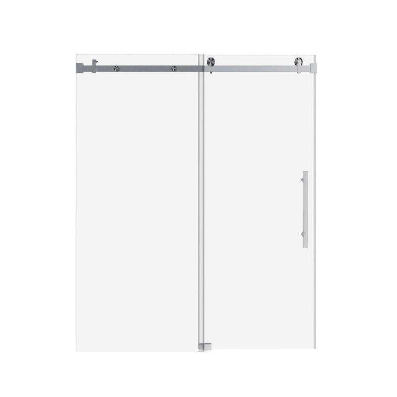 60 in. W x 76 in. H Frameless Single Sliding Shower Doors with Clear Tempered Glass - 60" x 76" in.