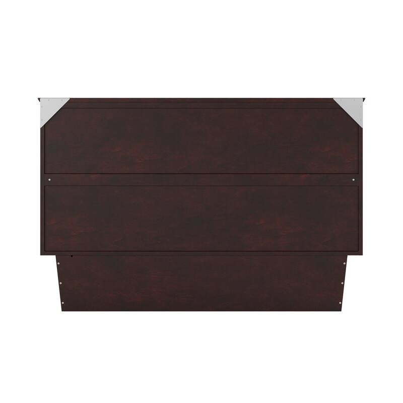 Mid-Century Modern Queen Solid Wood Murphy Bed Chest with Mattress