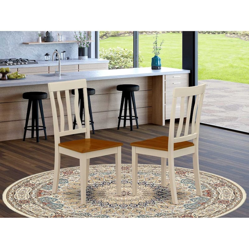 Buttermilk Cherry Dining Chair - Solid Wood Seat with Traditional Kitchen Accent Seating Design - 18