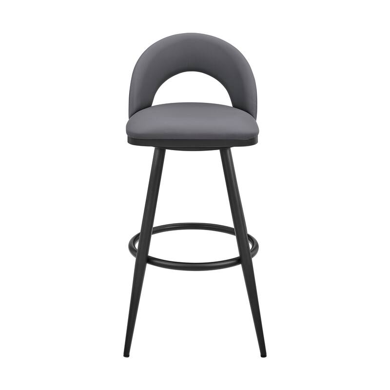 Charlotte Faux Leather and Metal Swivel Counter or Bar Stool