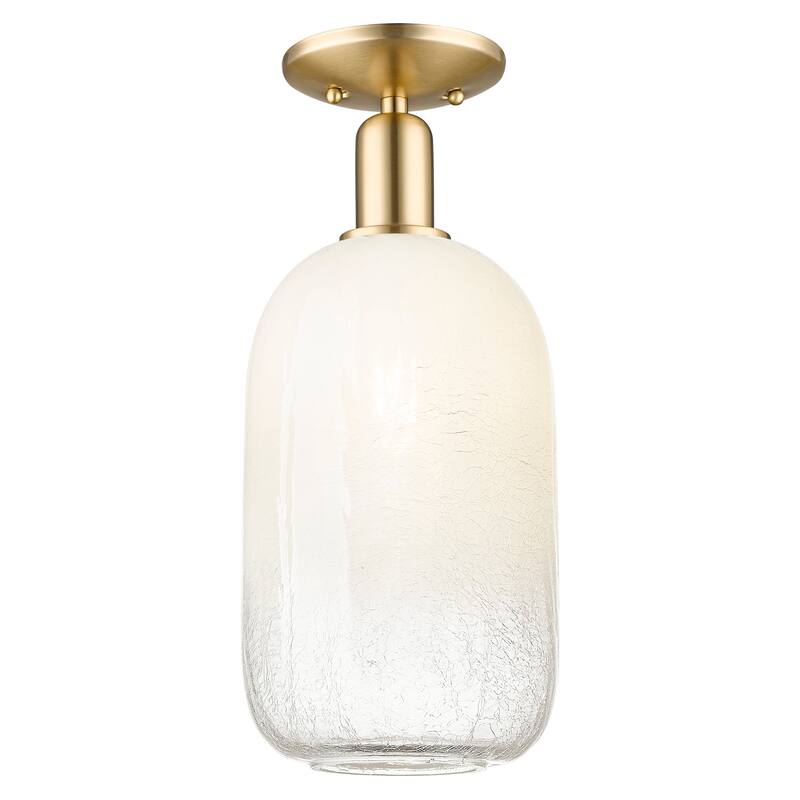 Innovations Lighting Downtown Urban - Brookhaven Cloche - 1 Light 7" Semi-Flush Mount Light - Champagne Bronze/Opal Shade