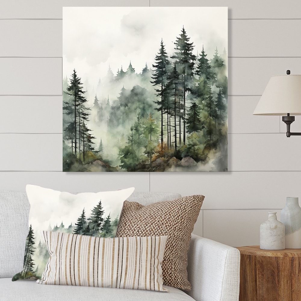 Designart 'Chinese Pine Tree' Trees Throw Pillow - Bed Bath