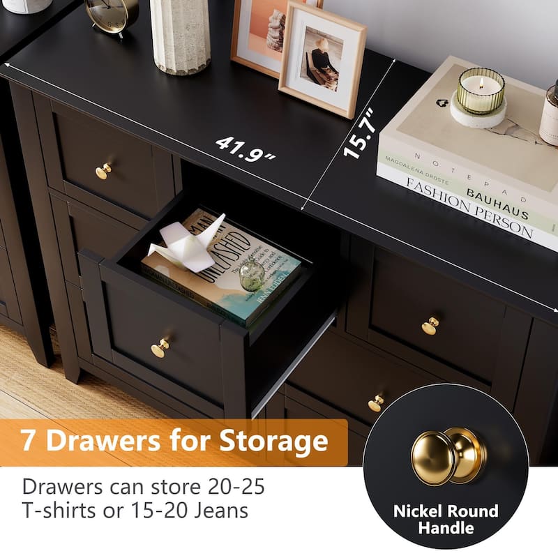 7 Chest of Drawer Dresser, for 48 Inch TV