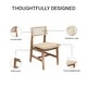 preview thumbnail 14 of 13, DHP Eleni Mid-Century Modern Cane Dining Chairs, Set of 2, Cream/Seadrift