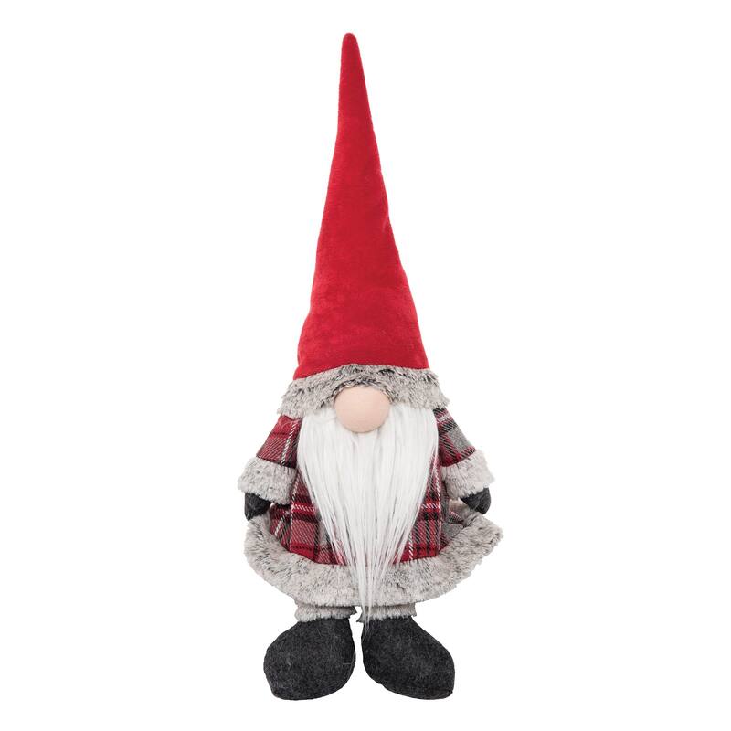 Red Plaid Gnome Door Stop