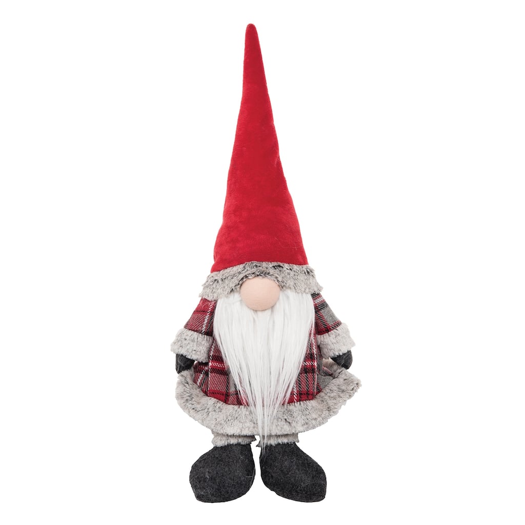 Red Plaid Gnome Door Stop