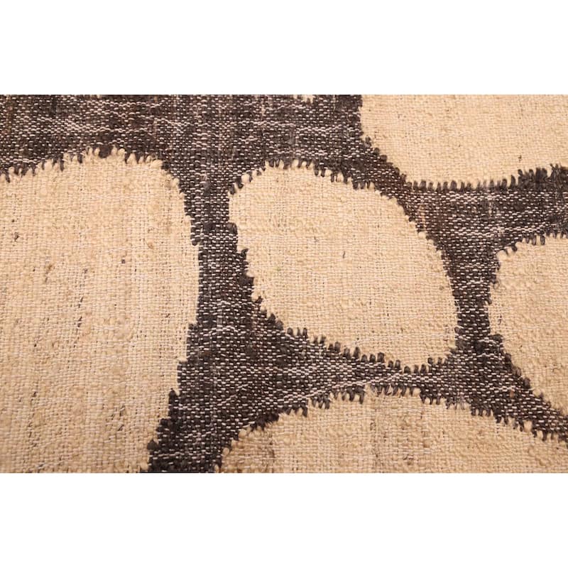 ECARPETGALLERY Flat-Weave Palas Denizli Cream Jute Kilim - 4'1 x 6'1