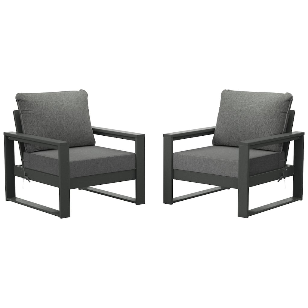 Endless Patio Deep Seating Club Chair with Gray Frame (Set of 2)
