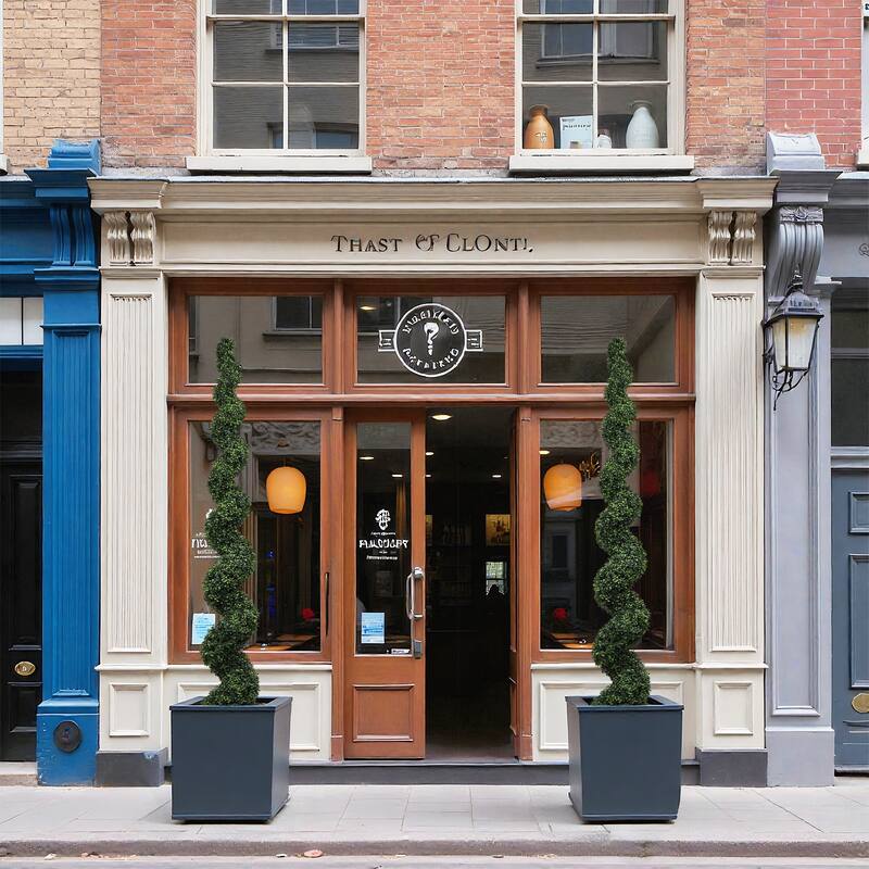 7FT Spiral Topiary Trees Artificial Outdoor Faux Boxwood Plants Large Twisted Green Potted Trees with Dark Green Leaves 1pc/set