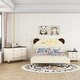 preview thumbnail 1 of 48, 3 Piece Bedroom Sets Platform Bed with Nightstand, Dresser, Night Lights Cream - Full