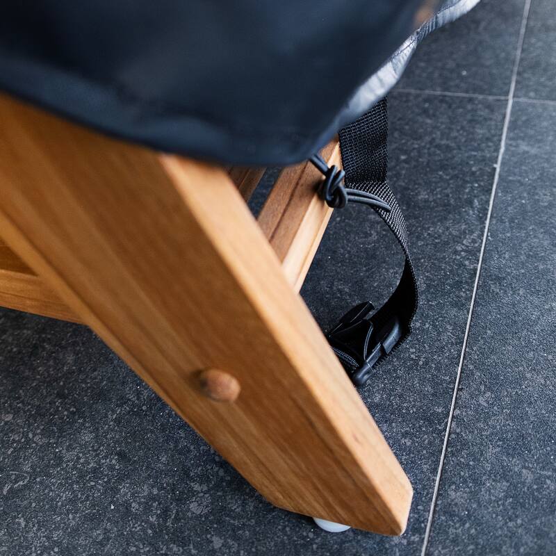 Cambridge Casual Camden Teak Outdoor Ottoman with Padded Woven Seat