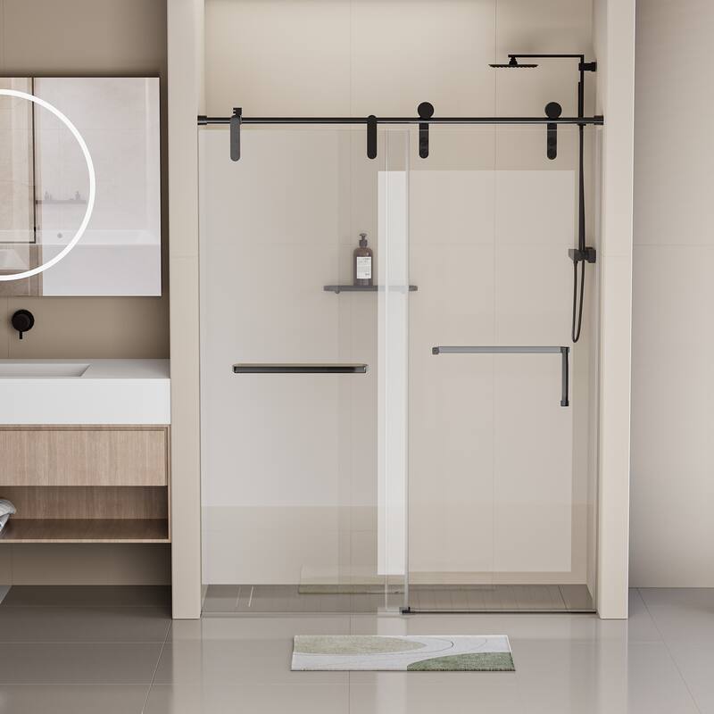 Frameless Shower Door, Single Sliding Shower Door