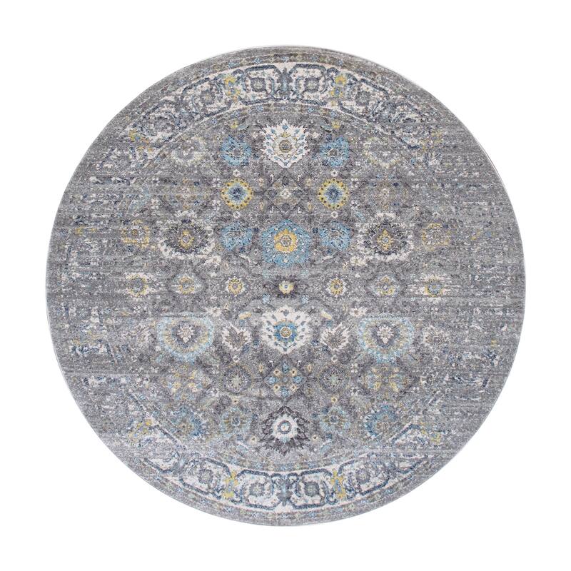 Pasargad Home Chelsea Design Oriental Area Rug - 6' x 6' - Silver