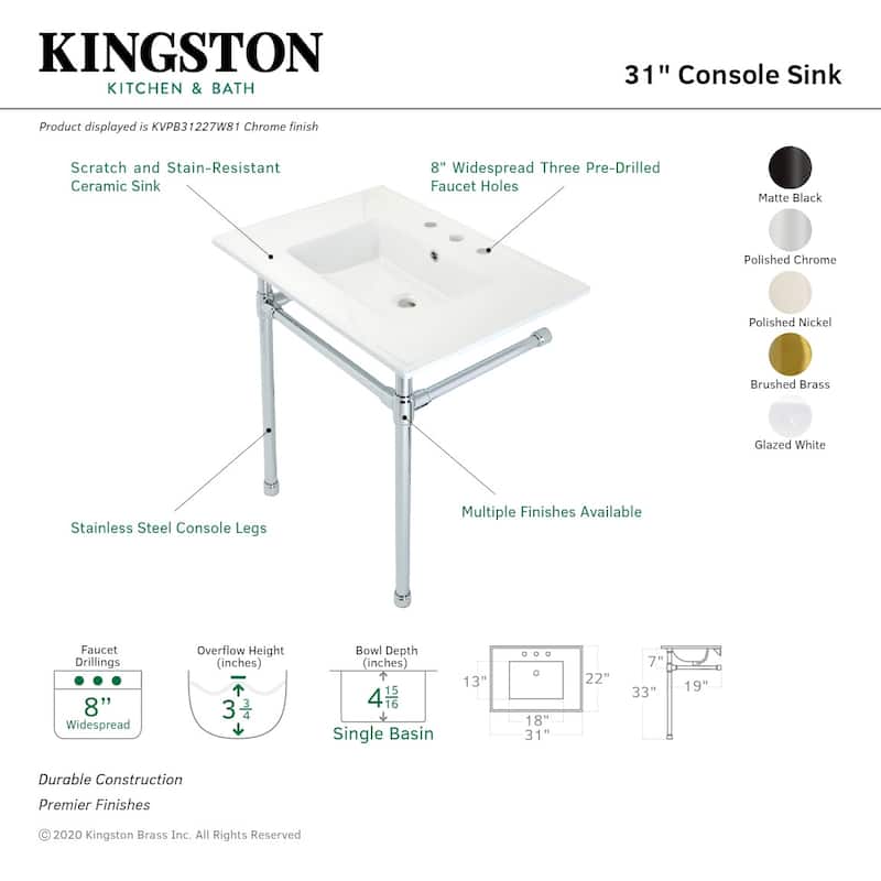 Kingston Brass Dreyfuss 31" Wide Console Sink Set