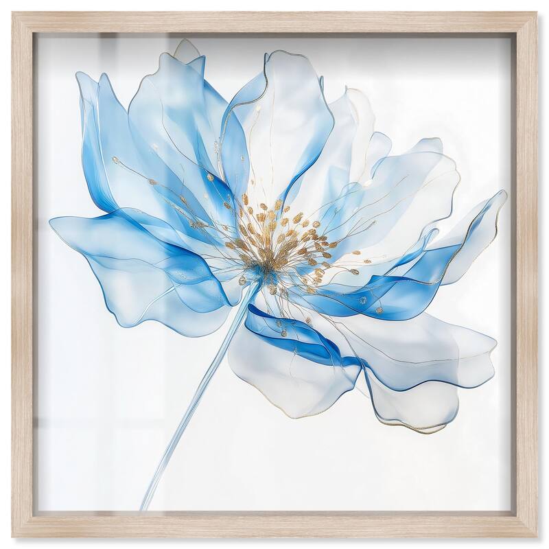 Glacier Ghost Blossom Shadowbox by Art Remedy - Natural - 12" x 12"