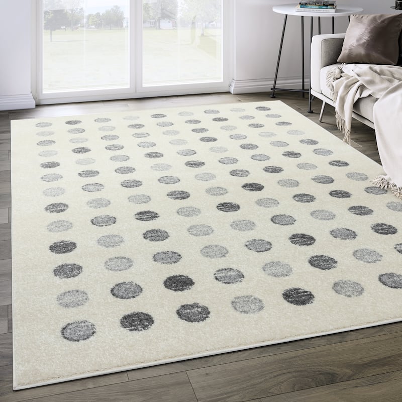 Abani Casa Geometric Dot Area Rug - 7'9" x 10'2" - Ivory