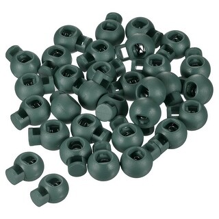 Cord Locks, 100 Pack Ball Spring Toggle Stopper, Dark Green - Dark ...