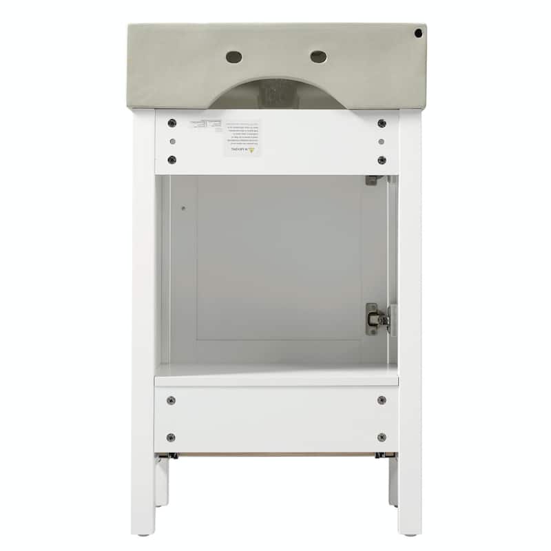 20.28'' Black Modern Bathroom Vanity with Ceramic Sink, Solid Wood Frame and Drawer