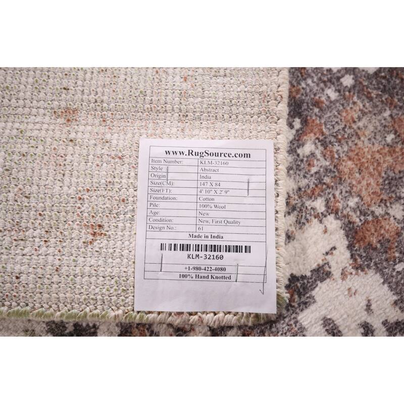 Multicolor Abstract Foyer Rug Hand-Knotted Modern Wool Carpet - 2'9"x 4'10"