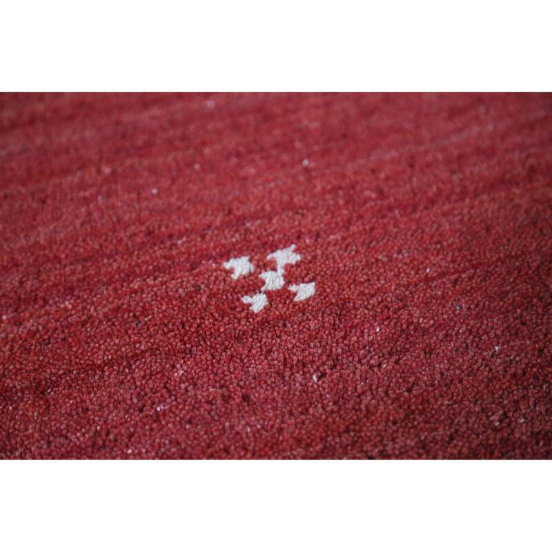 Hand Knotted Oriental 100% Wool Carpet Tribal Tribal Red Gabbeh Area Rug - 9' 9'' X 6' 9''