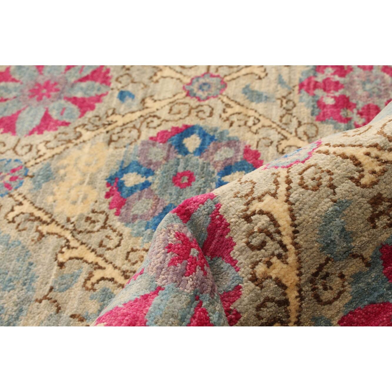 ECARPETGALLERY Handknotted Lahore Finest Collection Grey Wool Rug 3