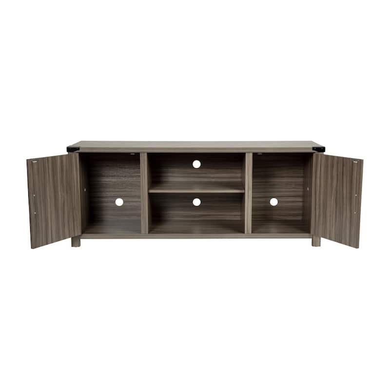 59 Inch Barn Door TV Stand Fits up to 65" TV's with Adjustable Shelf - 59"W x 15.5"D x 23.75"H