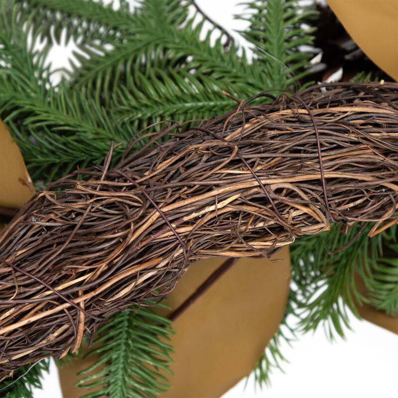 Mixed Foliage and Whitewashed Pinecones Artificial Christmas Wreath - 28" - Unlit