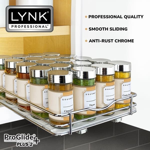LYNK PROFESSIONAL® Pull Out Spice Rack Organizer for Cabinet - 8-1/4 ...