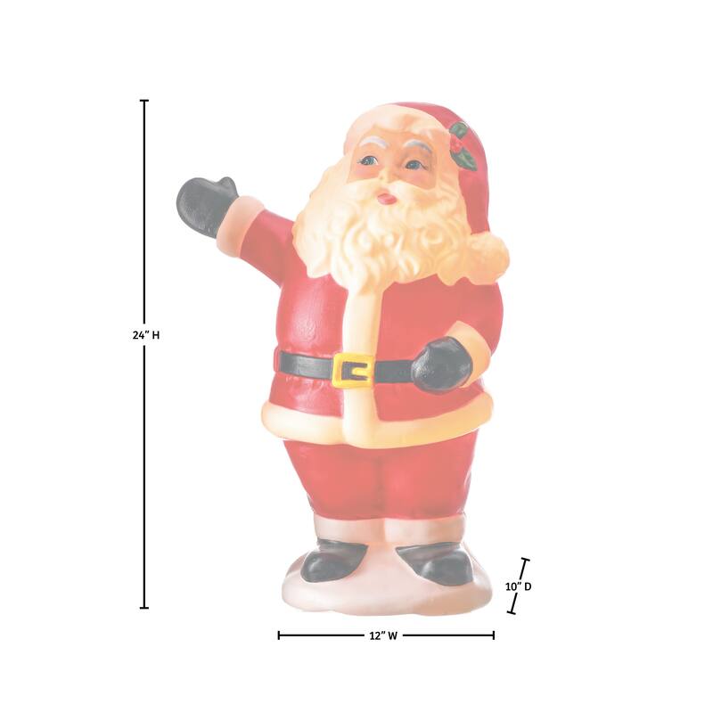 24" Plastic Outdoor Retro Santa with UL Plug
