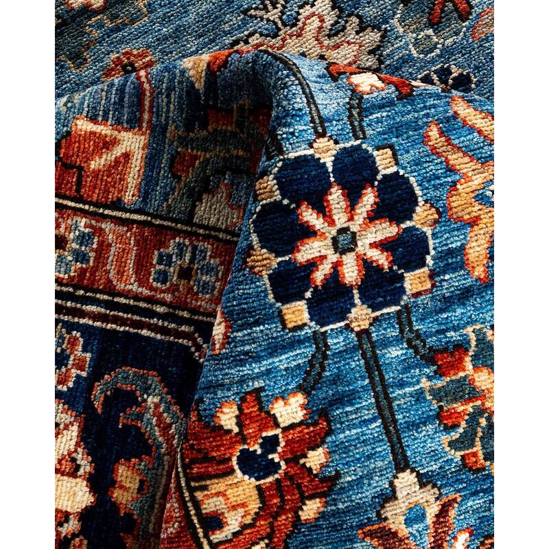 Serapi One-of-a-Kind Hand-Knotted Area Rug - Light Blue, 8' 1" x 10' 1" - 8' 1" x 10' 1"