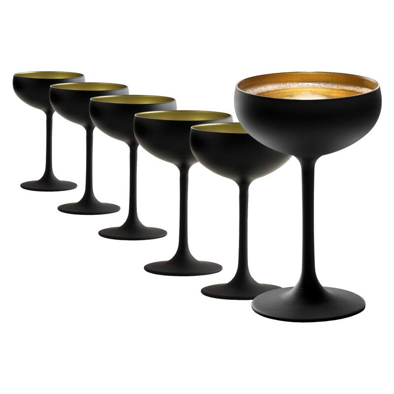 Stolzle Lausitz Set of 6 Olympia Champagne Coupe Glasses