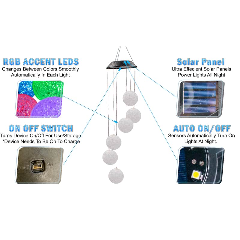 Solar Wind Chimes Butterfly Solar Lights and LED Wind Chimes RGB Color Changing