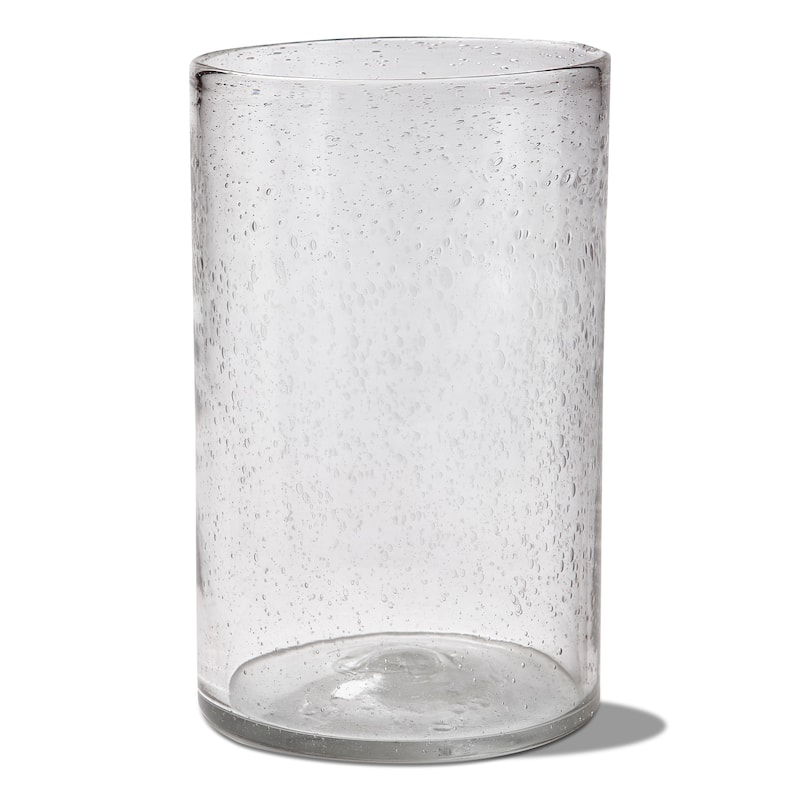 Headlands Hurricane Vase Clear Glass with White Wave Pillar Candle Holder Large Size, 8.0L x 8.0W x 12.75.6H inches