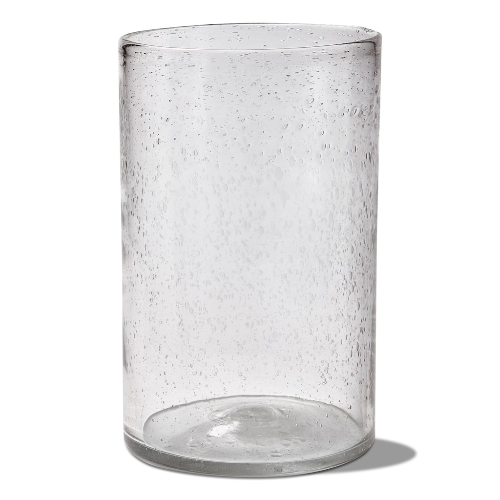 Headlands Hurricane Vase Clear Glass with White Wave Pillar Candle Holder Large Size, 8.0L x 8.0W x 12.75.6H inches