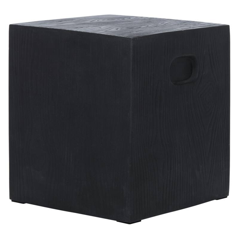 SAFAVIEH Mahin Cube Indoor/ Outdoor Modern Black Concrete Accent Table - 14.9" W x 14.9" L x 16.5" H - 15Wx15Dx17H