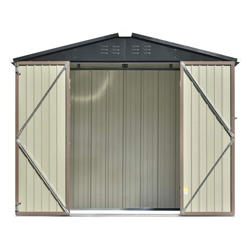 7.8 ft. W x 6 ft. D Metal Shed with Double Door (44 sq. ft.)