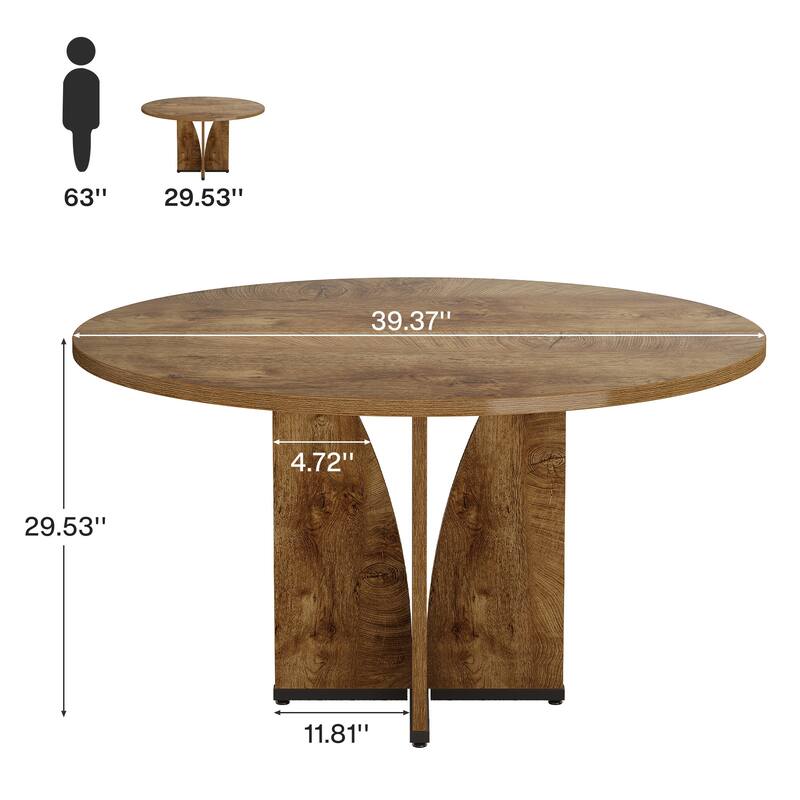 39" Round Conference Table for 4, Multi-Purpose Round Office Table